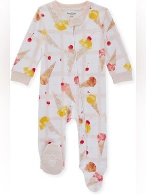 Burt’s Bees Baby Ice Cream-Print Footed One-Piece | 6-9M